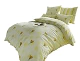 Dyckhoff 3025070800  Weichfrottier-Bettw&auml;sche Tulipe 80 x 80 cm und 135 x 200 cm, gelb