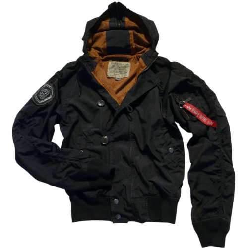 Alpha Industries Black Ace Hooded Blouson Freizeit Jacke, schwarz oder blau laufen 41jFPhG4mCL jogging jogging