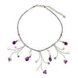 Amethyst choker, 'Jungle Dancer' 2" W 17" L