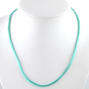 Turquoise Satin Choker Necklace with 2" extender, 16" and 18" lengths available, #8864