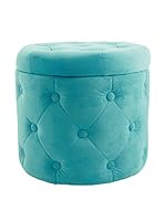 Viila D'Este Puff Contenedor Glamour Azul Celeste