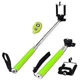 FlyingBee Self Portrait Self Shot Monopod Selfie Stick With Phone Holder For Samsung iPhone Blackberry With Bluetooth Remote Camera Wireless Shutter (green)