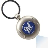 MLB Milwaukee Brewers Silver Baseball Flashlight Keychain