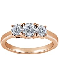 0.84 Ct Round H/I Diamond G/H Diamond 14K Rose Gold Ring