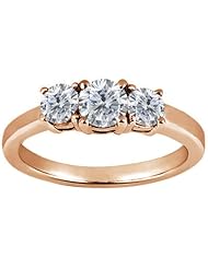 0.94 Ct Round H/I Diamond G/H Diamond 18K Rose Gold Ring