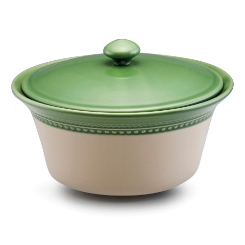 Paula Deen Signature Dinnerware Southern Gathering 2-1/2-Quart Covered Stoneware Casserole, Sage