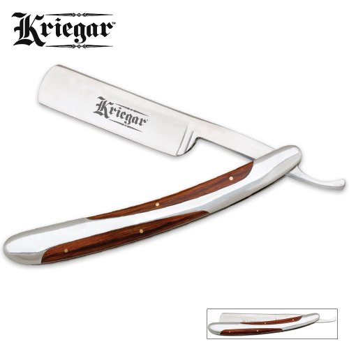 Kriegar Pakawood Handle Folding Straight Razor Kriegar Pakawood Handle Folding Straight Razor Hunting Knives