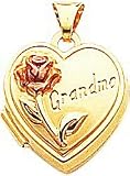 14K Two Tone Gold Grandma Heart Locket Jewelry New
