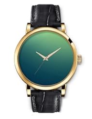 SPRAWL Aanalog Fashion Series Gold Ladies Watches of Genuine Black Leather Strap,Unique Wrist Watch for Women Girls Designed with Background from blue to green