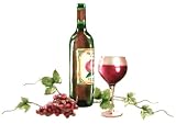 LAMPS BEAUTIFUL Wall Art Sculpture--Red Wine Bottle with Glass and Grape Vine--Excellent customer service--see our feedback.