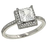 Pave Set Diamond Engagement Ring .55cttw (cz center)