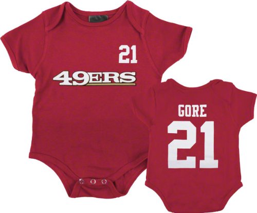 San Francisco 49ers Infant Red Reebok Frank Gore Name & Number Creeper