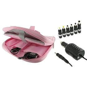 MSI Wind U100-439US 10-Inch Netbook Carrying Bag with 12v Car Charger (Hawaiian Flower Design - Pink)