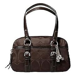Coach Soho Signature Sateen Satchel Bag Tote 12680 Brown
