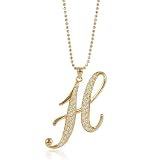 Gold Tone Initial H Pendant Necklace – Ideal Gift For Mother Day, Anniversary, Engagement, Wedding, Birthday, For Her