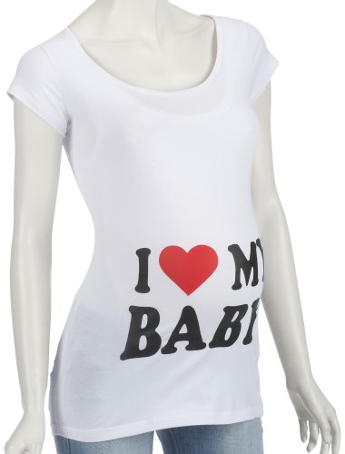 Noppies Shirt I love my baby S0102 Damen Umstandsmode Shirts/ T-Shirts, Gr. 44 (XXL)Wei (w Preisvergleich