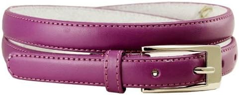 Women's Skinny Narrow Solid Color Genuine Leather Ladies Fashion Dress Casual Belt 3/4" 19mm