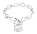 Sterling Silver B1949-CZ Women's Round Czar Charm Bracelet