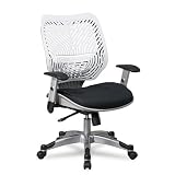 Office Star REVV Series Manager?s Chair with SpaceFlex Back and Mesh Seat, Ice / Raven