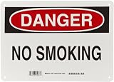 41jFh2sdueL. SL160  Brady 25077 10 Height, 14 Width, B 401 Plastic, Black And Red On White Color No Smoking Sign, Legend Danger, No Smoking