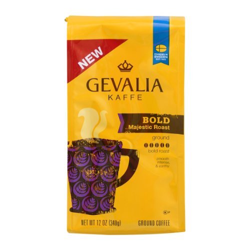 Gevalia Kaffe, Ground Coffee, Bold Majestic Roast, 12oz Bag (Pack of 2)