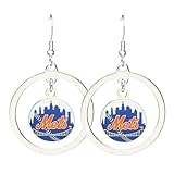 New York Mets - MLB Floating Logo Hoop Earrings