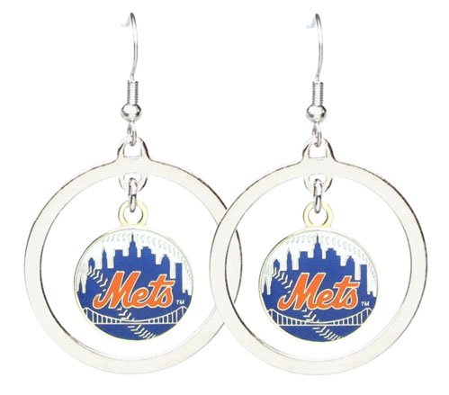 New York Mets - MLB Floating Logo Hoop Earrings