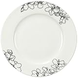 Forma Fine Bone China Rimmed Black Embossed 28cm Dinner Plate