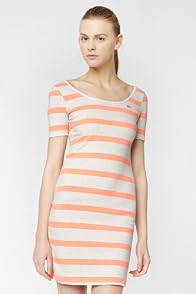 L!VE Half Sleeve Stripe Scoopneck Pique Dress