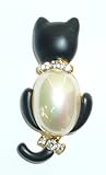 Black & Pearl Cat Tac Pin
