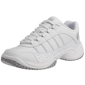 K-Swiss 91121-147-M - Zapatillas de tenis de cuero para mujer, color blanco, talla 40.5