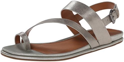 Gentle Souls Women's Oakland Toe Ring Sandal, Pewter, 9 M US
