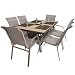 Produkt-Bild: 7tlg. Gartengarnitur Rattan / Non Wood 150x95cm + Stapelst&uuml;hle Textilen