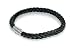 Braided leather bracelet in black with thin cord