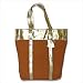 Milano Canvas and Metallic Leather Handbag in Gold