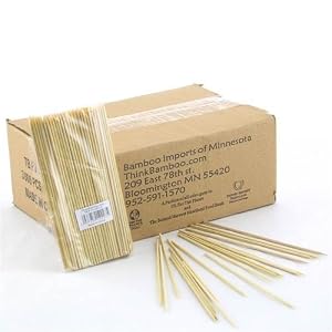 12,000pc case of Premium 5.9 Bamboo Skewers, 30bags X 100pc bag=3,000pc box X 4boxes case by 