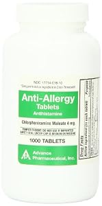 Chlorpheniramine Maleate anti-allergy advaced pharmaceuticl tablets, 4 mg - 1000 ea