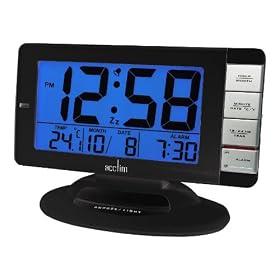 Acctim 14253 Matrix Jumbo LCD Smartlite Alarm Clock, Black