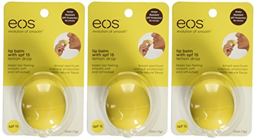 EOS Lip Balm, Lemon Drop, 0.25 Oz (Pack of 3)
