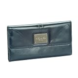 Navy Blue Genuine Leather Kenneth Cole New York Womens Credit Card Clutch Wallet