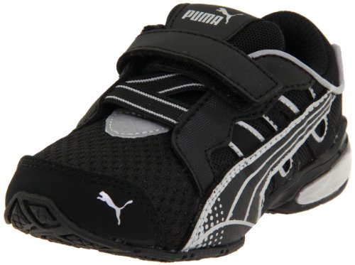 PUMA Voltaic 3 V Kids Running Shoe (Toddler/Little Kid/Big Kid),Black/Black/PUMA Silver,10.5 M US Little Kid