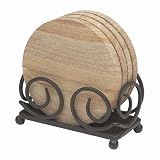 Dark Brown Upright Scroll Coaster Holder - Style h45
