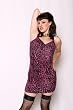 Switchblade Stiletto Fuschia Leopard Dress Sexy Curve Hugging Dress Small - Large