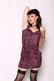 Switchblade Stiletto Fuschia Leopard Dress Sexy Curve Hugging Dress