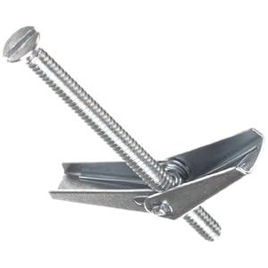teel Toggle Bolt, Zinc Plated Finish, Flat Head,
