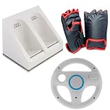 GTMax 3 in 1 Game Bundle-White Mario Racing Steering Driving Wheel + Boxing ....