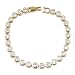Ladies Gold  White Cubic Zirconia Tennis Bracelet