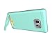 Samsung Galaxy Note 7 Case, Bastex Hybrid Slim Fit Black Rubber Silicone Cover Hard Plastic Teal Brushed Metal Design Kickstand Case with Hidden Credit Card Slot for Samsung Galaxy Note 7