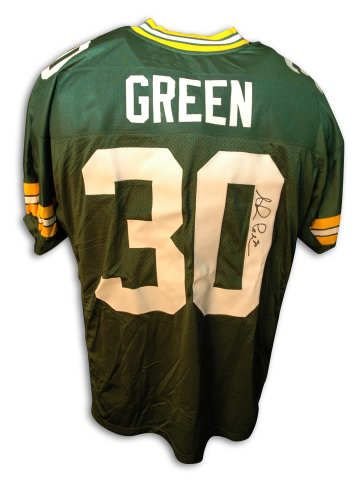 Autographed Ahman Green Green Bay Packers Nfl Reebok Green Jersey