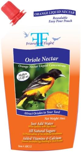 Friends Of Flight Haven 028982 Liquid Oriole Nectar Concentrate, Orange, 16-Ounce
